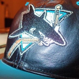 Vintage NHL San Jose SHARKS Hockey Leather Hat